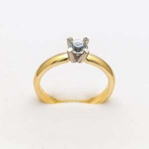 18K Gold Solitaire Ring – 0.50ct Natural Round Diamond | G/SI1