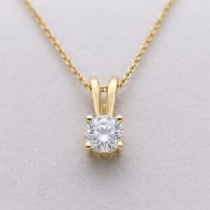 18K Gold Solitaire Ring | 0.50ct Natural Round Brilliant Diamond | G/SI1